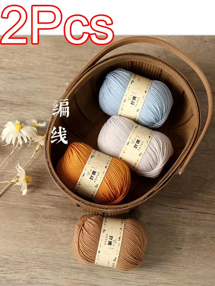 Wollgarn Merino Wollwolle Strickgarn Häkelgarn Handgestrickt Gefärbt 2x50g - Bild 2 von 4