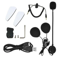 BT-S2 Motorcycle Bluetooth Headset Intercom Type-C Interface Boom Microphone ...