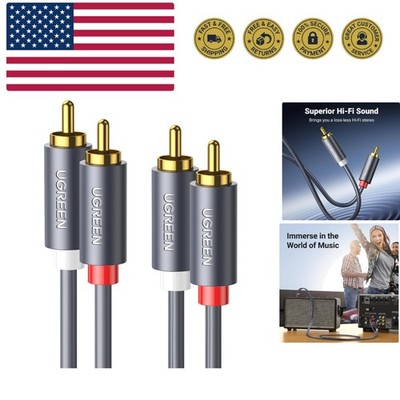RCA Cable, 10FT 2RCA Male to 2RCA Male Stereo Audio Cable Gold Plated Car Sub...