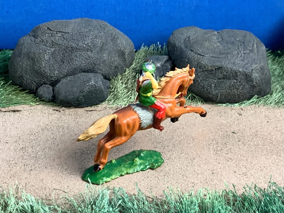 Elastolin Alemania Montado Hun Mongol Arquero y Caballo Marrón Escala 1:45 (40 mm) Foto 3 de 4