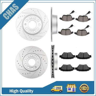 Front And Rear Brake Ceramic Pads & Rotors Kit For 2010-2018 Volkswagen Jetta