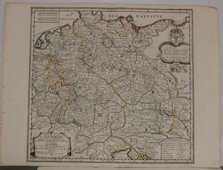 GERMANY CENTRAL EUROPE 1663 DU VAL UNUSUAL ANTIQUE ORIGINAL COPPER ENGRAVED MAP