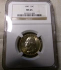 1947 P SILVER WASHINGTON QUARTER 25 CENTS NGC MS65