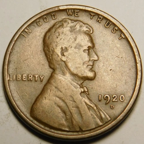 1920 D Lincoln Wheat Cent Penny VG-F  "Actual Coin Pictured"