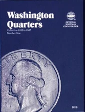 Whitman Blue Folder For US Washington Quarter Coins 1932 1947 Mini Album 1 9018