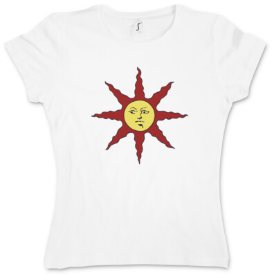 DARK SUN DAMEN GIRLIE T-SHIRT Firelink Shrine Dark Gamer Nerd Souls Sonne
