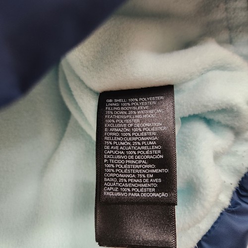 The North Face Jacket Girls Small Blue Puffer Fleece Lined 550 Down Hooded Coat - Picture 9 of 14