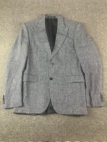 Hugo Boss Pure Linen Mens 100% Linen Sports Blazer Size 38R Greyish Blue