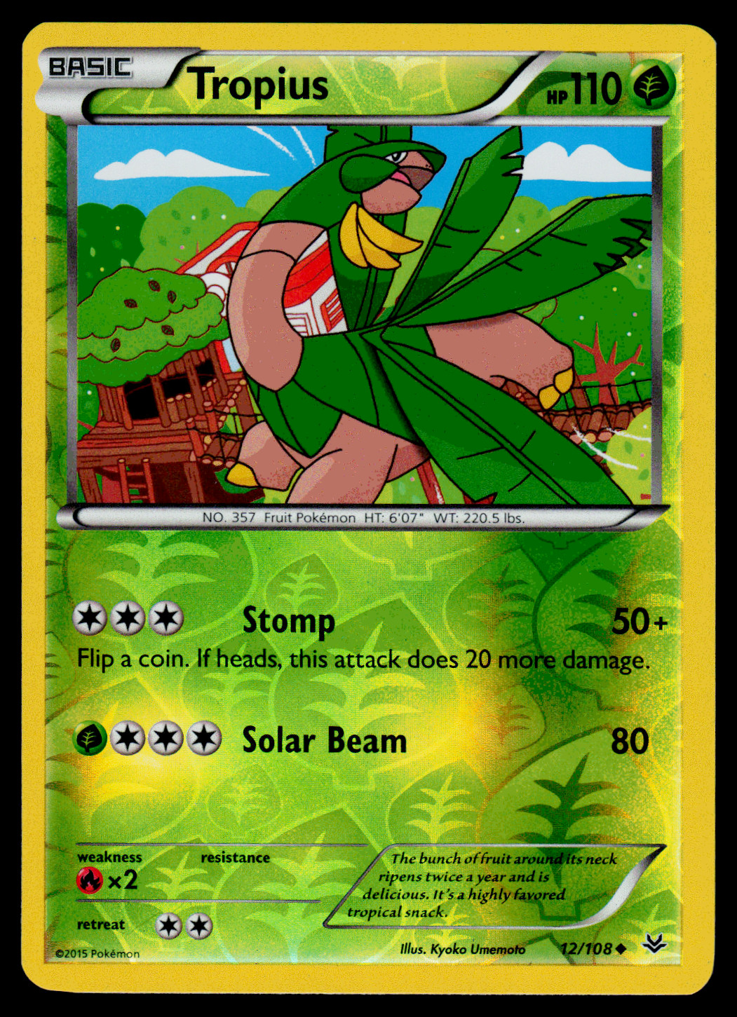 Pokemon - XY - Roaring Skies Tropius 12/108 Reverse Holo - LP