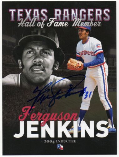 2013 Texas Rangers Hall of Fame Postkarte Ferguson Jenkins SGA *SIGNIERT*