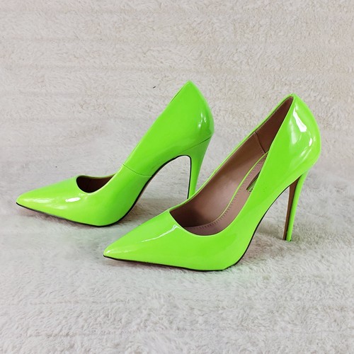 Fabulous Bright Lime Yellow Pointy Toe High Heel Pumps 7-11 - Picture 5 of 9