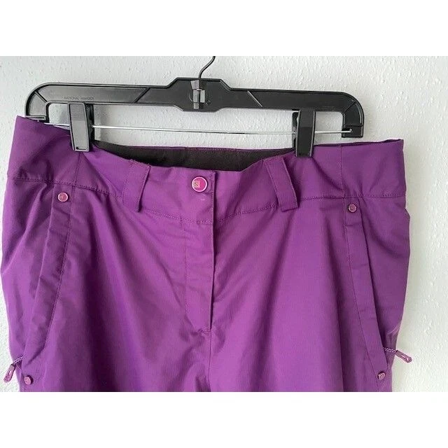 Pantalones de esquí Salomon morados para mujer cintura ajustable piel avanzada seca talla M Foto 4 de 4