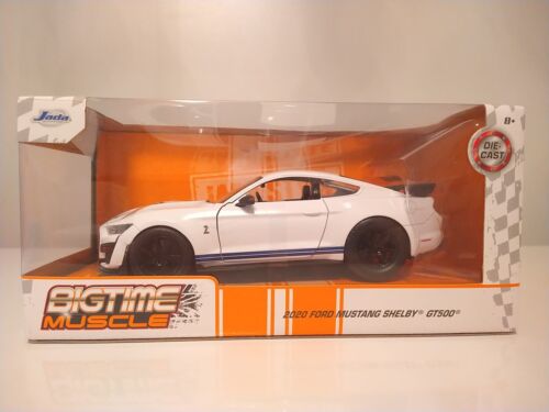 Jada Bigtime Muscle 2020 Ford Mustang Shelby GT500 White/Blue Stripes 1/24 Scale