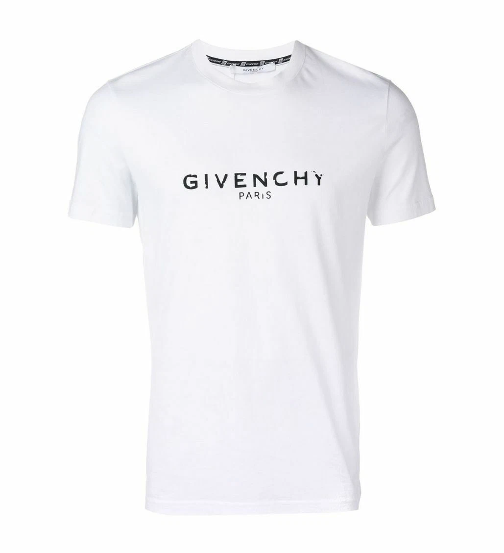 Givenchy Mens Vintage Logo Print White T-shirt All Sizes