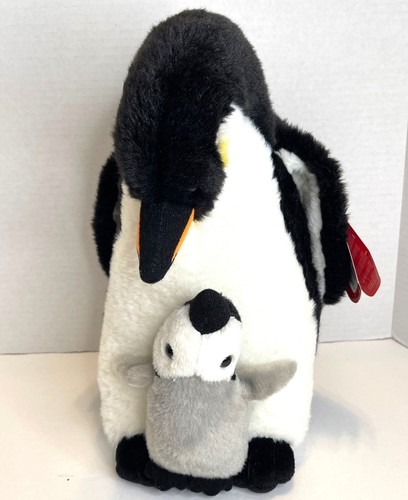 Emperor Penguin & Chick Soft Plush Stuffed Animal Hand-Made Washable Keel Toys - Picture 2 of 11
