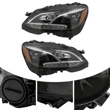 For 2014-2016 Mercedes-Benz E-Class E350 E300 W212 LED Headlights Headlamps Pair
