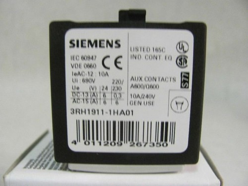 Bloque/interruptor/terminal auxiliar de contacto/interruptor Siemens 3RH1911-1HA01, nuevo en caja - Imagen 4 de 5