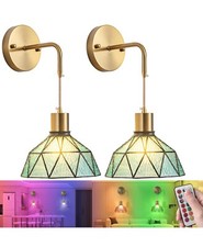 Battery Operated Wall lights Set of 2, Wall Sconces Battery Operated with Remote
