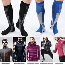 Men Women Compression Socks 20-30 mmhg Sports Knee High For Running Fitness USA