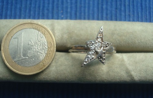 Ancienne Bague En Argent Massif 925 Jonc Alliance Anneaux Créateur étoile