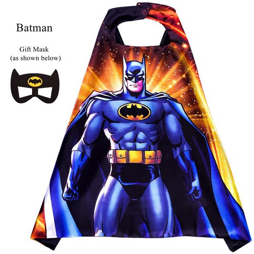 Set mantello e maschera bambini supereroe ragazzo bambina Superman Batman congelato costume Halloween - Foto 11 di 19