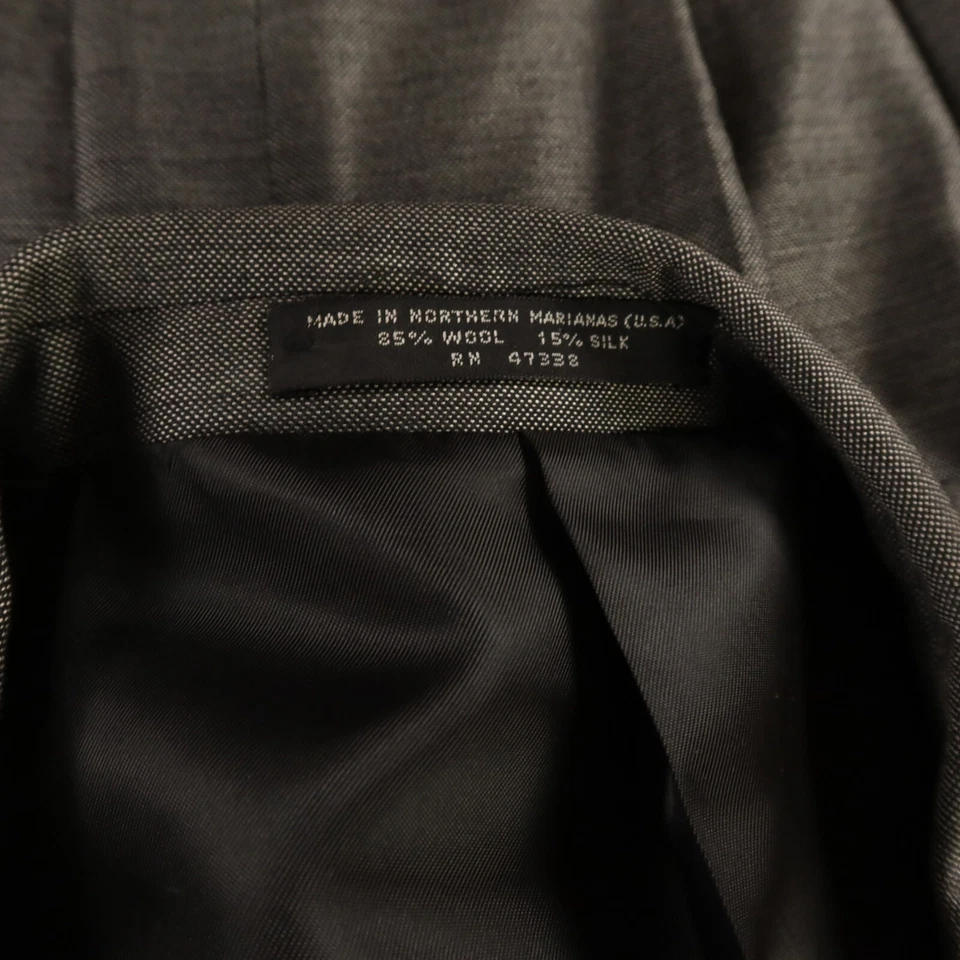Jones New York Suit M Gray Birdseye Sharkskin Wool Silk Twill USA 42L 33x33 - Image 3 of 4