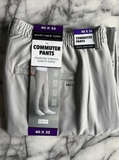 Marc New York Men  s Commuter Pant Slim Fit 4 Way Stretch Grey 40Wx32L