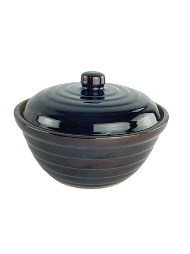 Vintage Beehive Stoneware Bowl With Lid - Oven-Proof Oak Leaf Makers Mark Brown - Picture 5 of 18