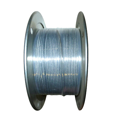 1/16'' Vinyl Coated Aircraft Cable 1000 FT 7x7 Galvanized Wire Rope Rail Zip Line