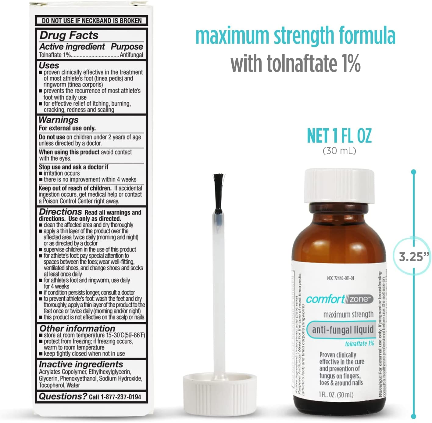 Strong Antifungal Tolnaftate 1 Acid Solution for Fingers Toes & Nails