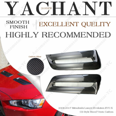 CARBON FIBER cs-Style Hood Vent Scoop For 08-17 Mitsubishi Lancer
