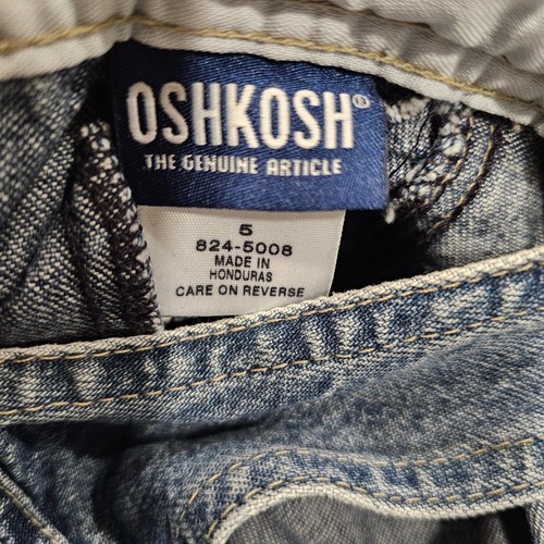 Vntg NWT Oshkosh Vestbak Overalls Sandblasted Denim - Youth Size 5 - Picture 10 of 10