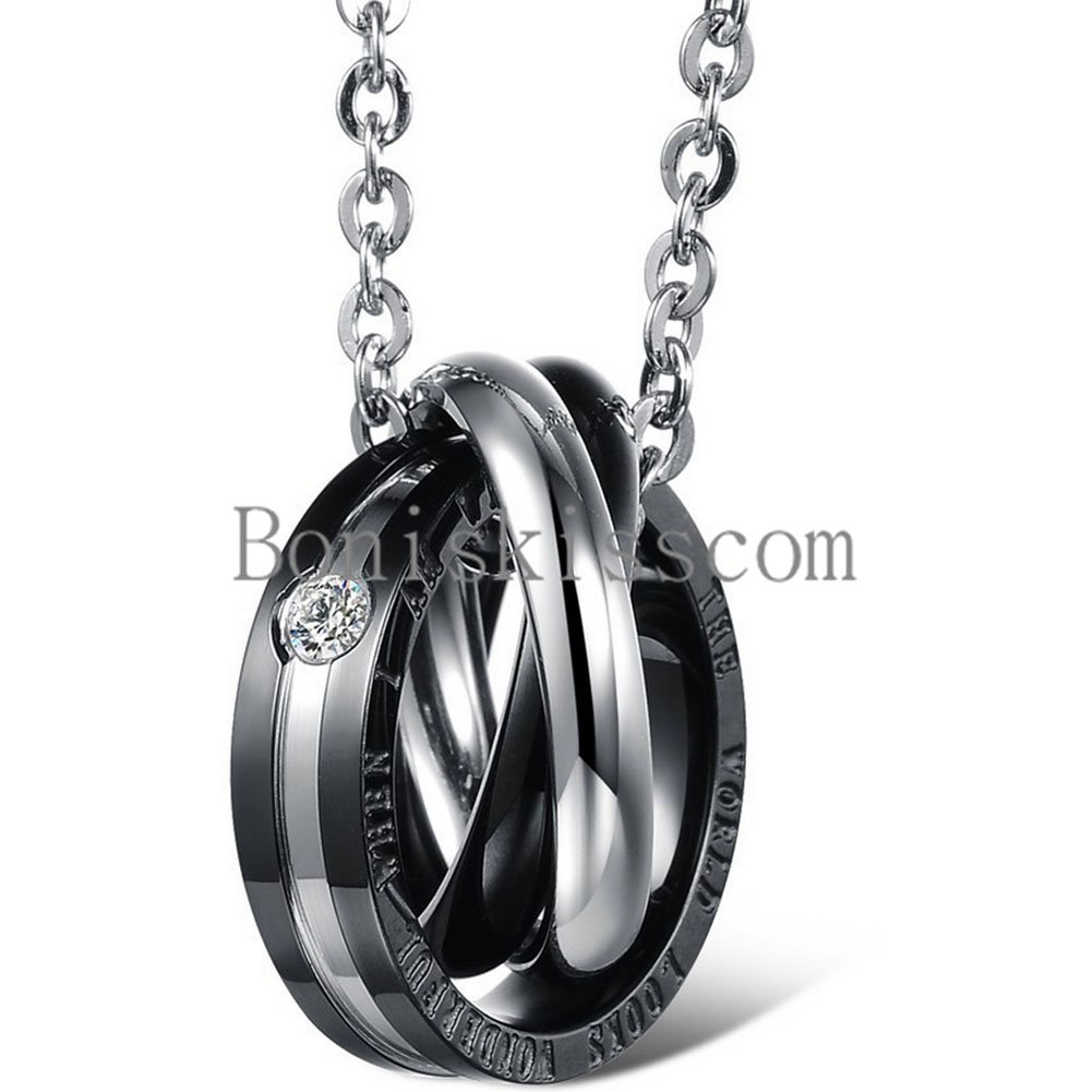 For Her TRIBE FABLE Classic Promise Ring Necklace Gold Gold