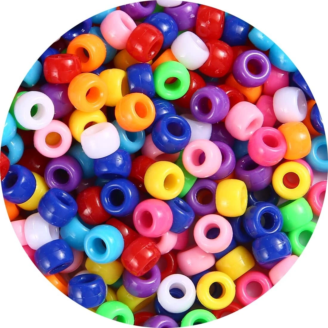 1000 Pony Beads Acrylic Assorted Colors BULK Lot Wholesale Jewelry Supplies  Set