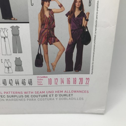Burda Style 7536 Womens 10-22 Jumpsuit in Two Lengths Sewing Pattern UNCUT - Picture 2 of 6