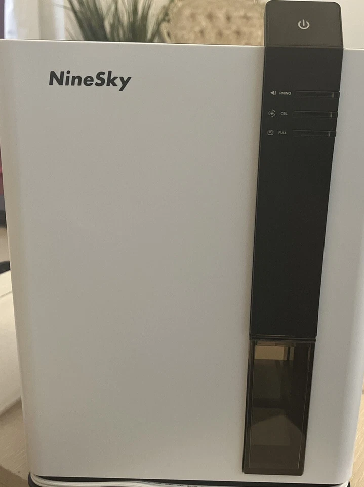 Deshumidificador compacto NineSky H2 blanco negro apagado automático luz LED 98 OZ Foto 4 de 4