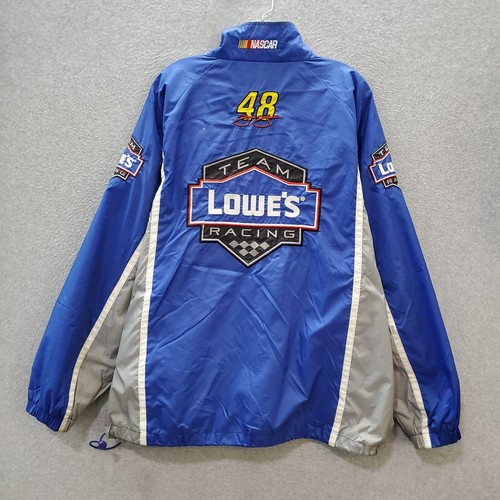 VINTAGE Jimmie Johnson Men Jacket Large Blue Windbreaker Racing Champs 2000s - Picture 5 of 8
