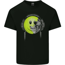 DJ Skull Dance Music DJing skull Headphones Mens Cotton T-Shirt Tee Top
