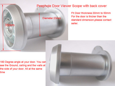 Solid brass Larger 180D Door Viewer with back cover