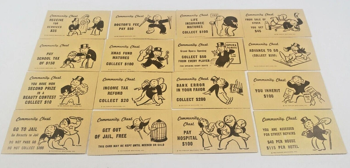 Monopoly on sale chest cards