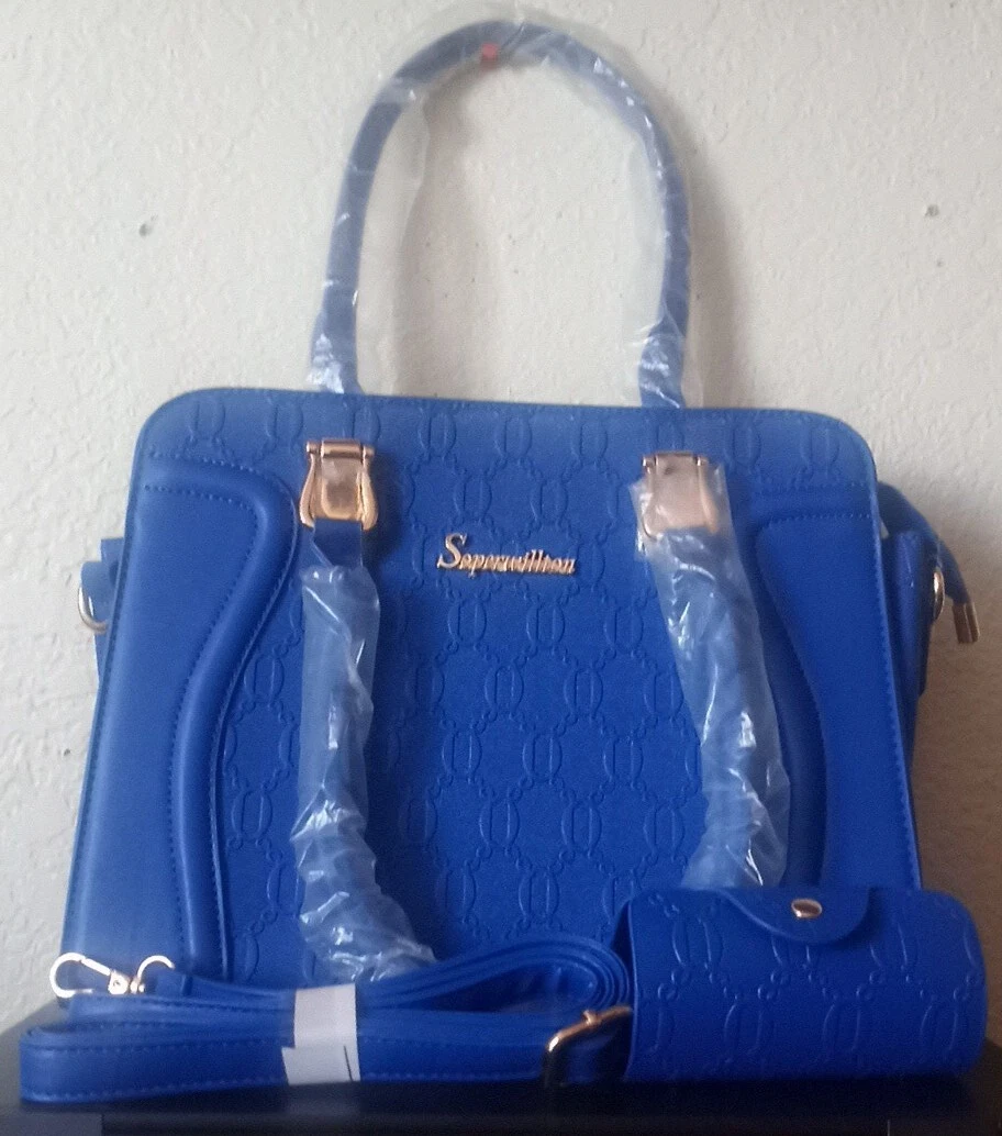2 pièces, Soperwillton   sac à main épaule bleu   pochette   porte identification   sac à main