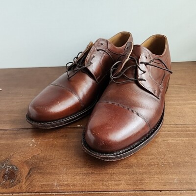Johnston & Murphy Handcrafted Walnut Brown Leather Cap Toe Dress Oxford Size 8