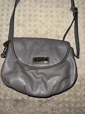 Marc By Marc Jacobs Grey Pebbled Leather Crossbody Bag Classic Q Natasha Purse