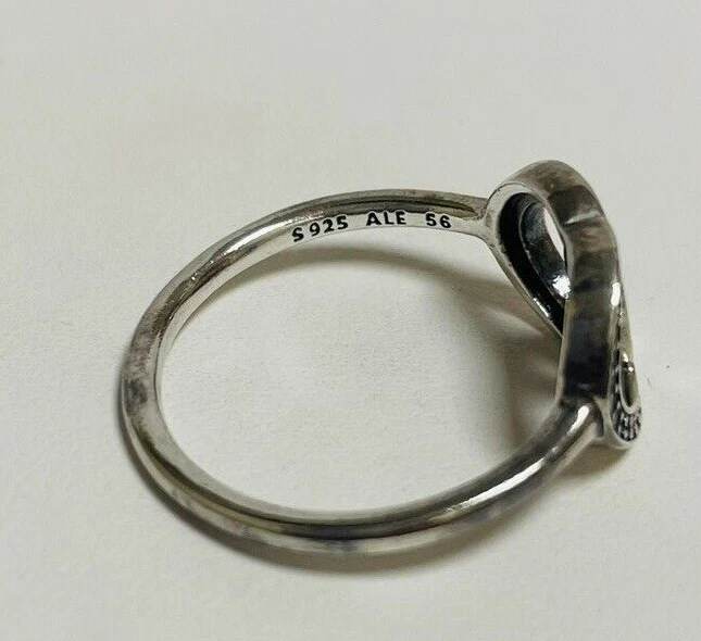 Pandora Sterling 925 Silver Circles Ring Size US 7.5 Euro 56