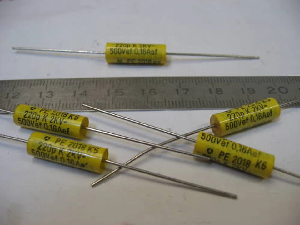 Lot x 10 : Condensateur Axial 220pF 2000V 2KV PE 2018 K8 THOMSON LCC500V EFF