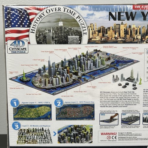 4D Cityscape History Over Time Puzzle The City of New York 840+ pcs New & Sealed - Picture 3 of 10