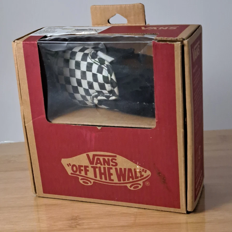 Vans «Off стены» клетчатый скольжения на V кроватки обуви Baby 3.0 младенца черный белый 3 - Изображение 2 из 4