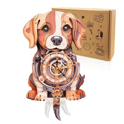 3D Beagle Clock Puzzle Model Kit - Mechanical DIY Pendulum Clock Decor Gift