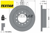 2X Bremsscheibe Textar 92170103 2 Bremsscheiben Hinterachse Hinten FüR Toyota
