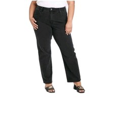 AVA  VIV Women's Black High-Rise Slim Straight Stretch Jeans - Size 26W